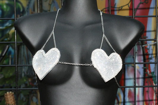 Diamond heart on a chain